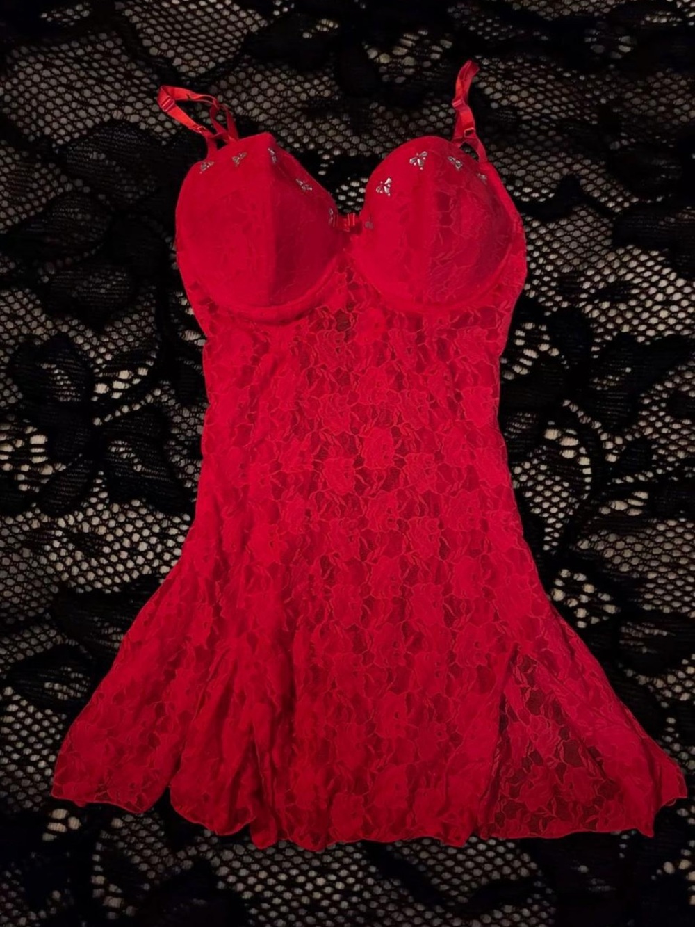 Red Lace Babydoll Dress
